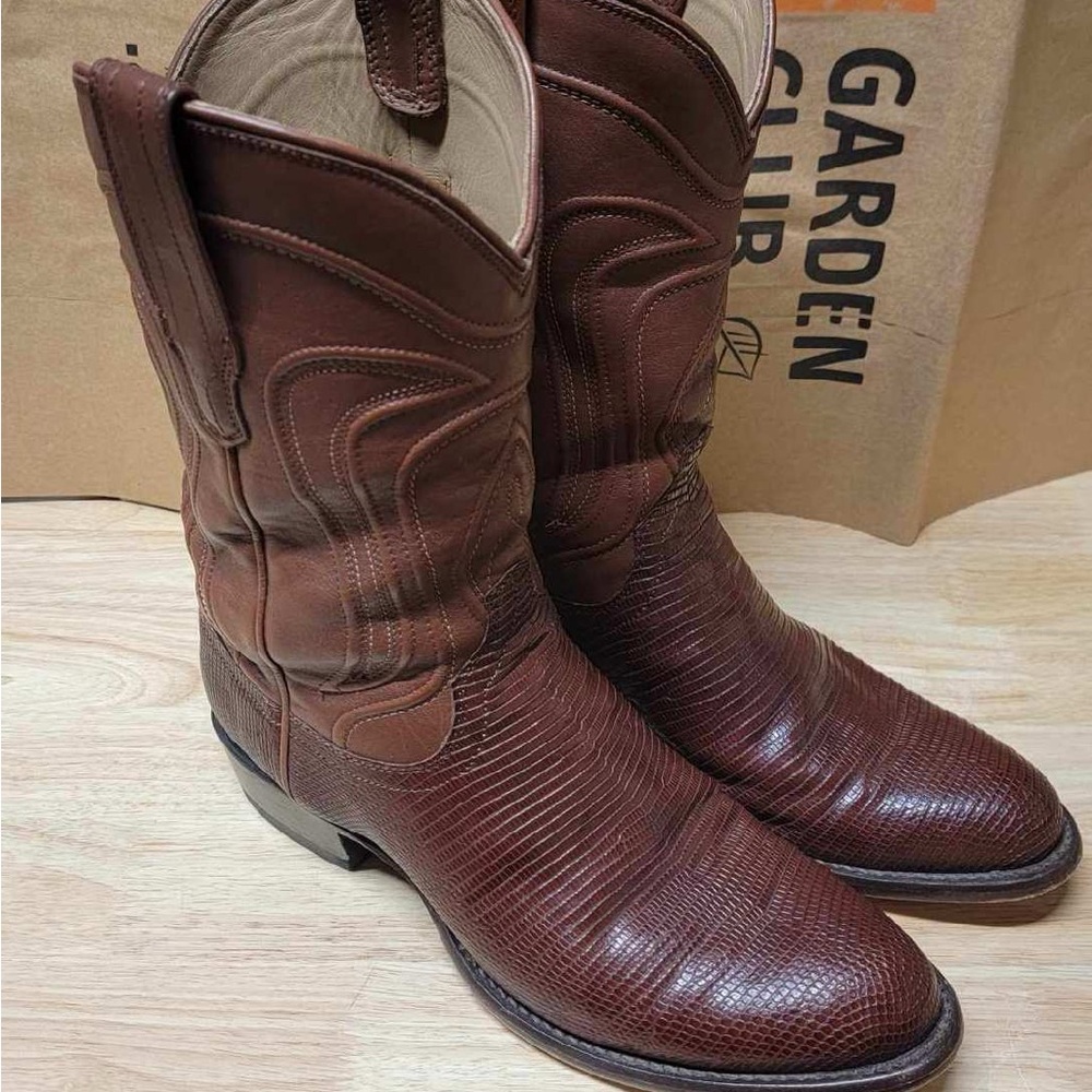 Tecovas Brown Cowboy Boots with Roper Style